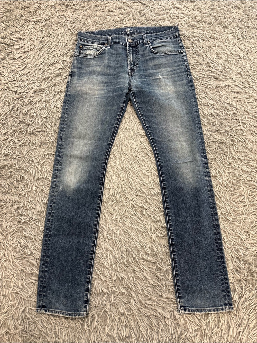 7 For All Mankind Paxtyn Jeans Mens Size 33 Blue Slim Fit Medium Wash